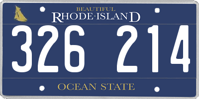 RI license plate 326214