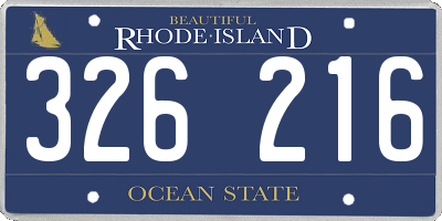 RI license plate 326216