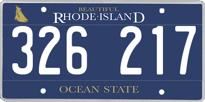RI license plate 326217