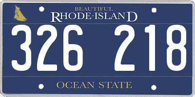 RI license plate 326218