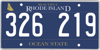 RI license plate 326219