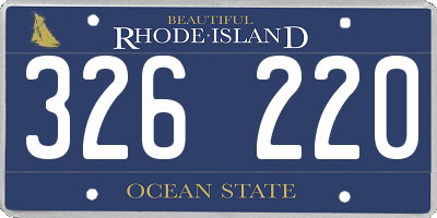 RI license plate 326220