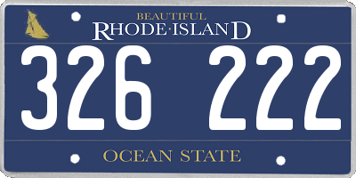 RI license plate 326222