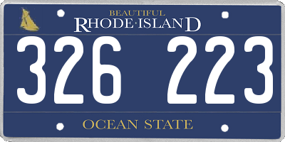 RI license plate 326223