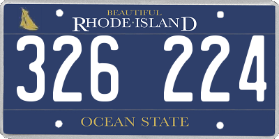 RI license plate 326224