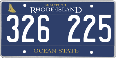 RI license plate 326225