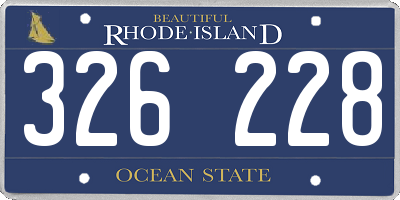 RI license plate 326228
