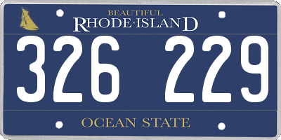 RI license plate 326229
