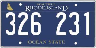 RI license plate 326231