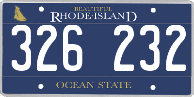 RI license plate 326232