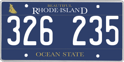 RI license plate 326235
