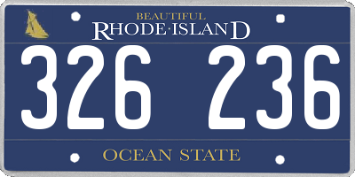 RI license plate 326236