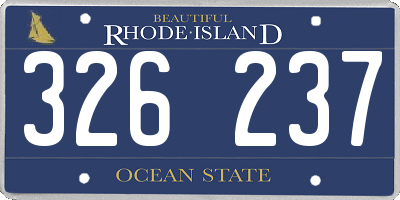 RI license plate 326237
