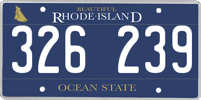 RI license plate 326239