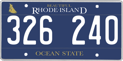 RI license plate 326240