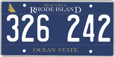 RI license plate 326242