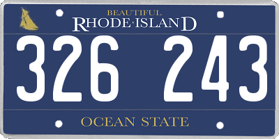 RI license plate 326243