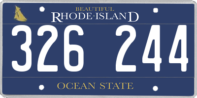 RI license plate 326244