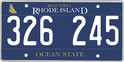 RI license plate 326245