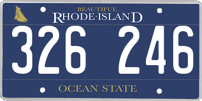 RI license plate 326246