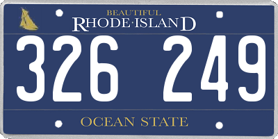 RI license plate 326249