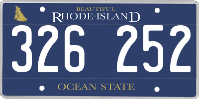 RI license plate 326252
