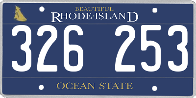RI license plate 326253