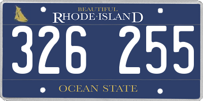 RI license plate 326255