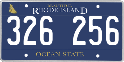 RI license plate 326256