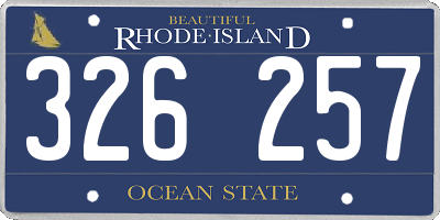 RI license plate 326257