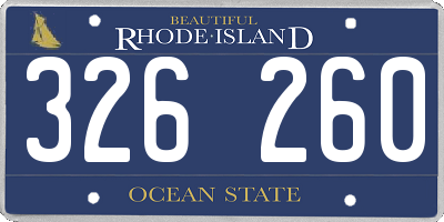 RI license plate 326260