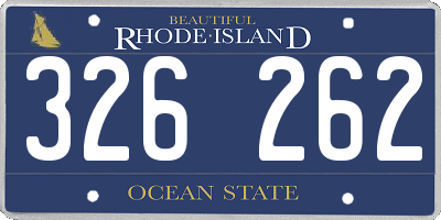 RI license plate 326262