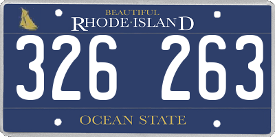 RI license plate 326263