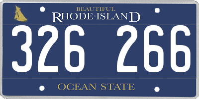 RI license plate 326266