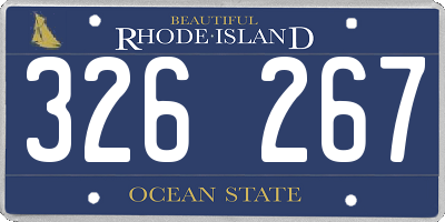RI license plate 326267