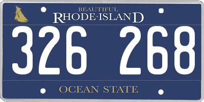 RI license plate 326268