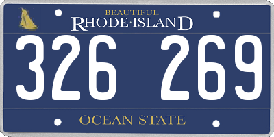 RI license plate 326269