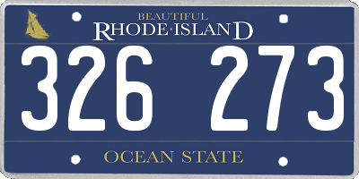 RI license plate 326273