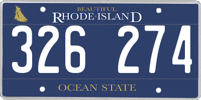 RI license plate 326274