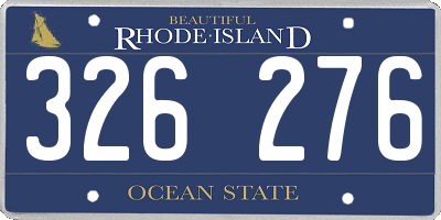 RI license plate 326276