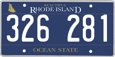 RI license plate 326281
