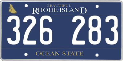 RI license plate 326283