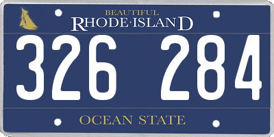 RI license plate 326284