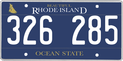 RI license plate 326285