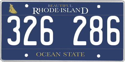 RI license plate 326286