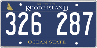 RI license plate 326287