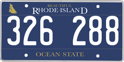 RI license plate 326288
