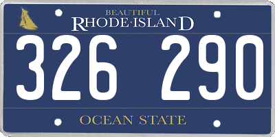 RI license plate 326290
