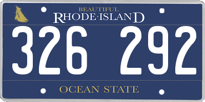 RI license plate 326292