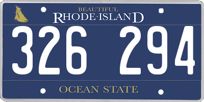 RI license plate 326294